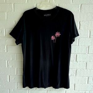 Show Me Your MuMu, Black, Beaches Love Sunsets, Venice, CA Tee Oversized Fit Med
